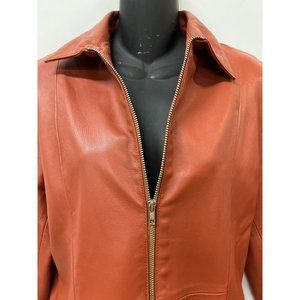 Simulassao Soft Leather Jacket Orange Fall